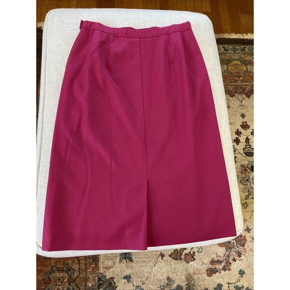 Vintage PENDLETON Virgin Wool Pencil Womens Skirt 12 Waist 30” Magenta Pink USA - Picture 13 of 14